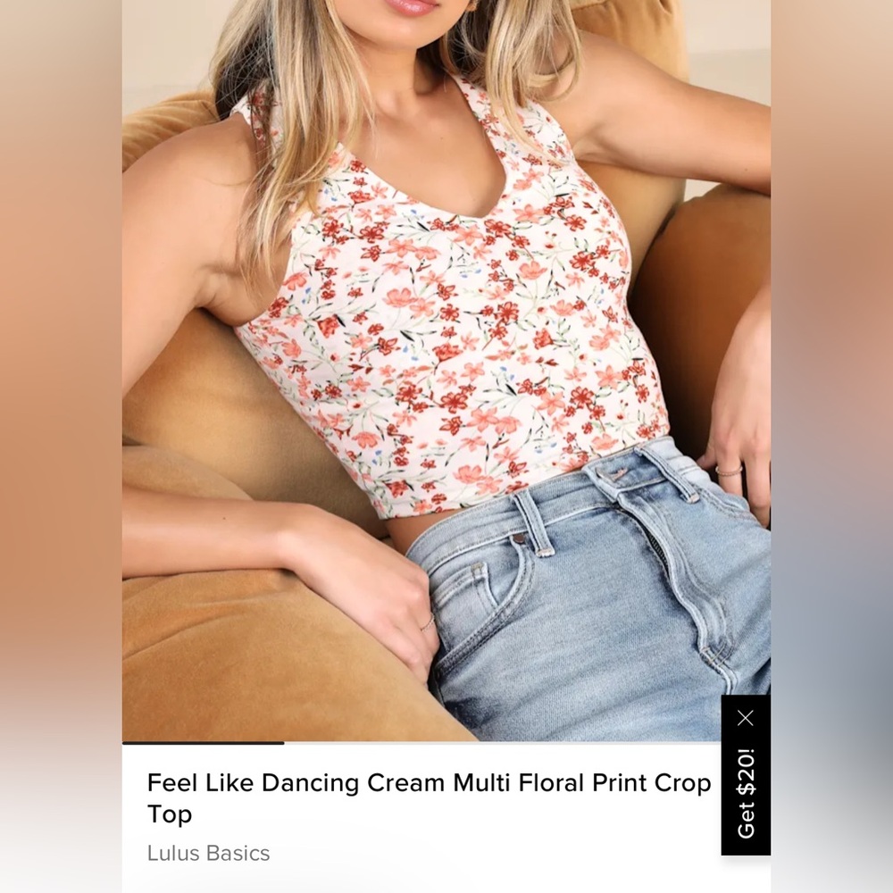 New: Lulu's Floral Crop Top | Medium